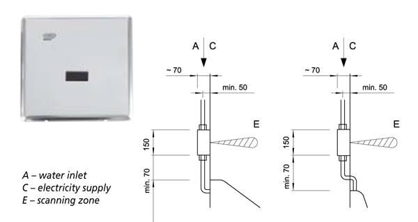 AUP2 - Sensor spoelsysteem urinoir incl. montage kit