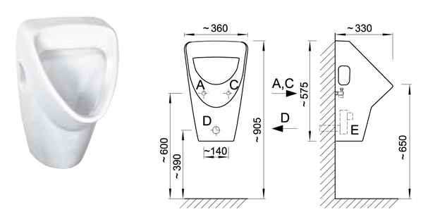 AUP24 - Livo urinoir automatisch spoelsysteem AUP24 - Livo urinoir automatisch spoelsysteem